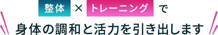 整体×トレーニングで身体の調和と活力を引き出します